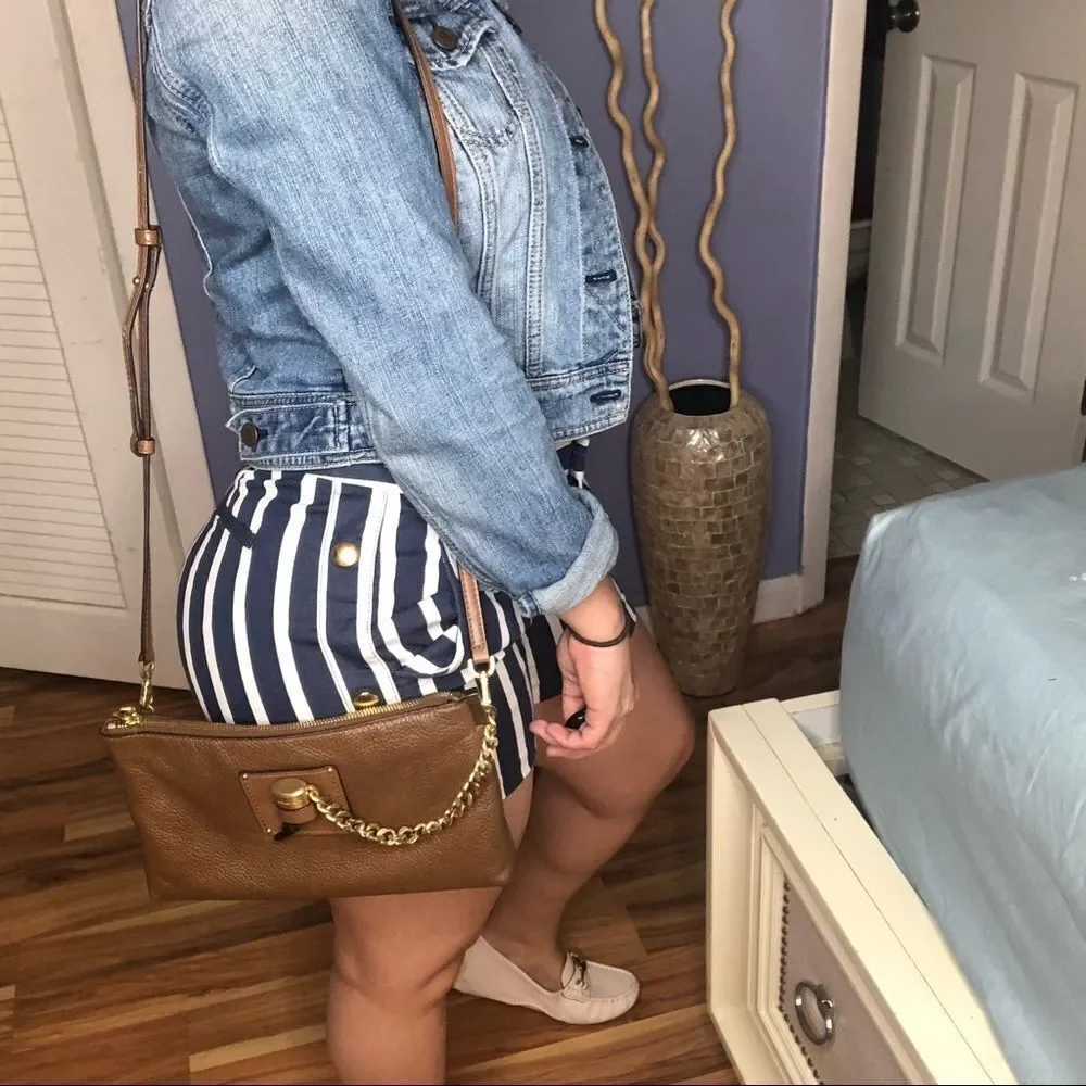 Michael Kors Tan Tortoise Crossbody Zipper Bag
